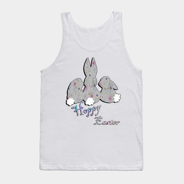 Happy Easter Bunnies & Funny Quote Hoppy Easter Tank Top by tamdevo1